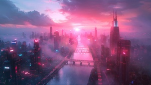 俯瞰迷雾赛博都市