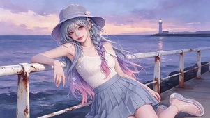 海边的草帽少女