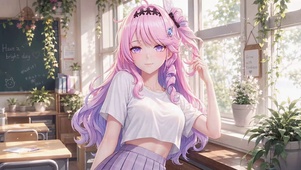 阳光教室粉发少女达妮娅