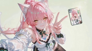 软萌粉发猫娘爱弥斯