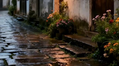 夜景小巷带鱼屏