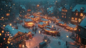 蓝调冬日温馨圣诞集市