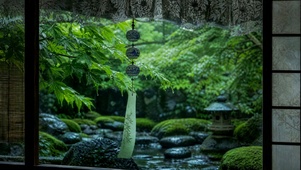 林间溪景