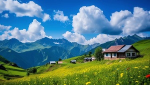 自然小屋风景