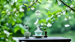 梨花树下品茶4K