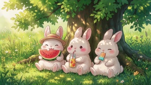 萌兔夏日午后