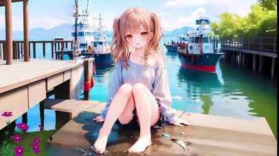 海边的可爱女孩