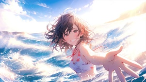 4K海洋阳光女孩