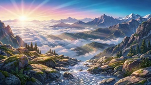 山巅之上的晨曦