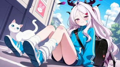 街角白发美少女空崎阳奈