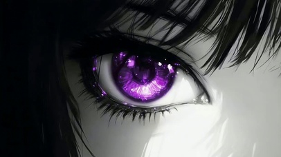 少女的紫色眼眸
