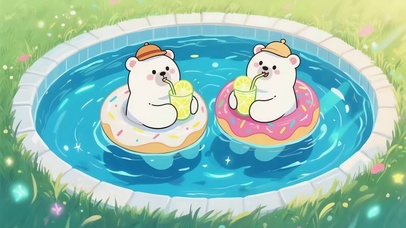 泳池小熊
