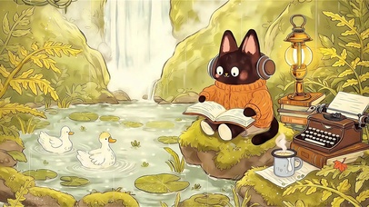 瀑布边的治愈角落