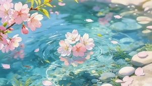 桃花水面