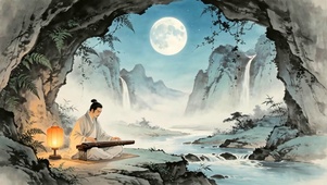 山水瀑布古筝