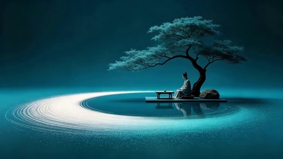 禅意风树下少年