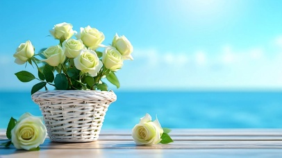 美丽治愈海边玫瑰