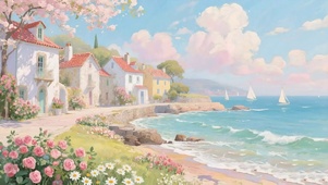 海景樱花树木