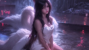 雨中美女阿狸