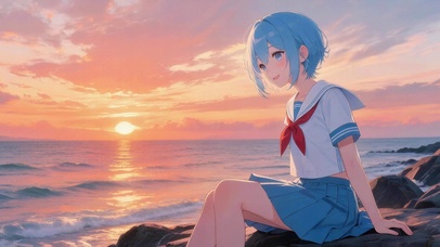 海边晚霞风景