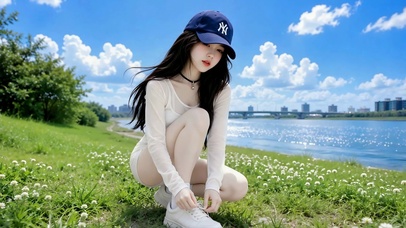清纯少女河畔
