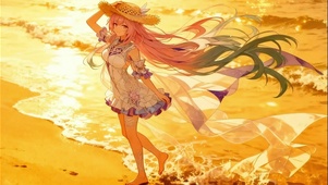 夕阳海边的昔涟