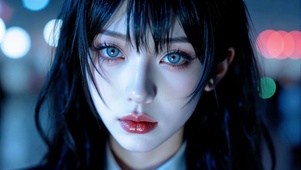 8K超现实写实颜值氛围女孩特写