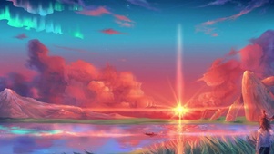 日落极光