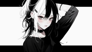 黑白简约少女