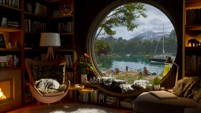 安静的湖边小屋