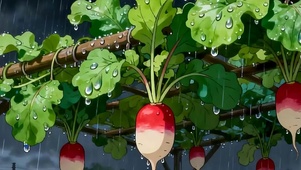 雨天萝卜树带鱼屏