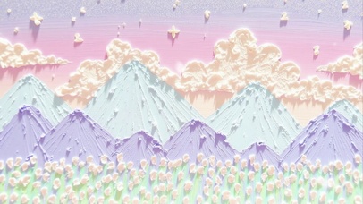 粉紫绮梦山峦间的云端幻景