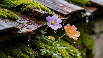 雨天的小花朵