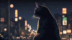 雪夜小猫
