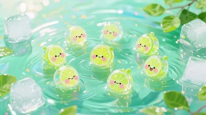 小清新可爱水晶柠檬