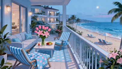 傍晚的海边别墅