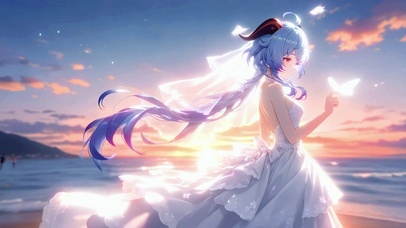 甘雨丨海屿落日丨