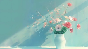 绿色清新护眼插花