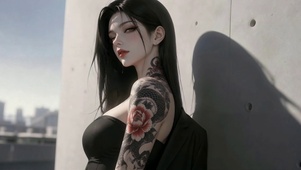 酷飒黑发女神