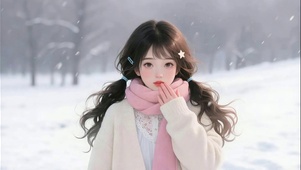 雪景长发女孩