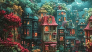 绚丽童话森林小镇建筑