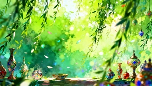 护眼绿景树木