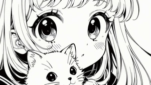 抱猫少女
