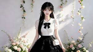 花墙清纯甜美白少女