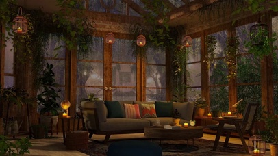 舒适的雨夜温室环境