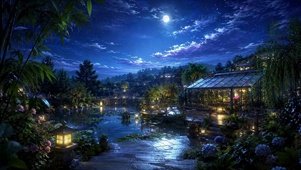 月夜庭园