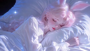 星夜安睡粉发兔年