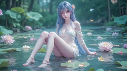 清纯优雅性感长发天穹女神