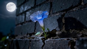 月夜牵牛花深夜治愈小清新孤独花