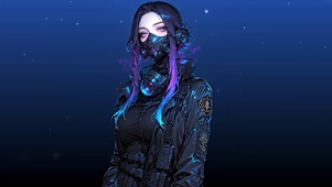 赛博朋克-防毒面具少女